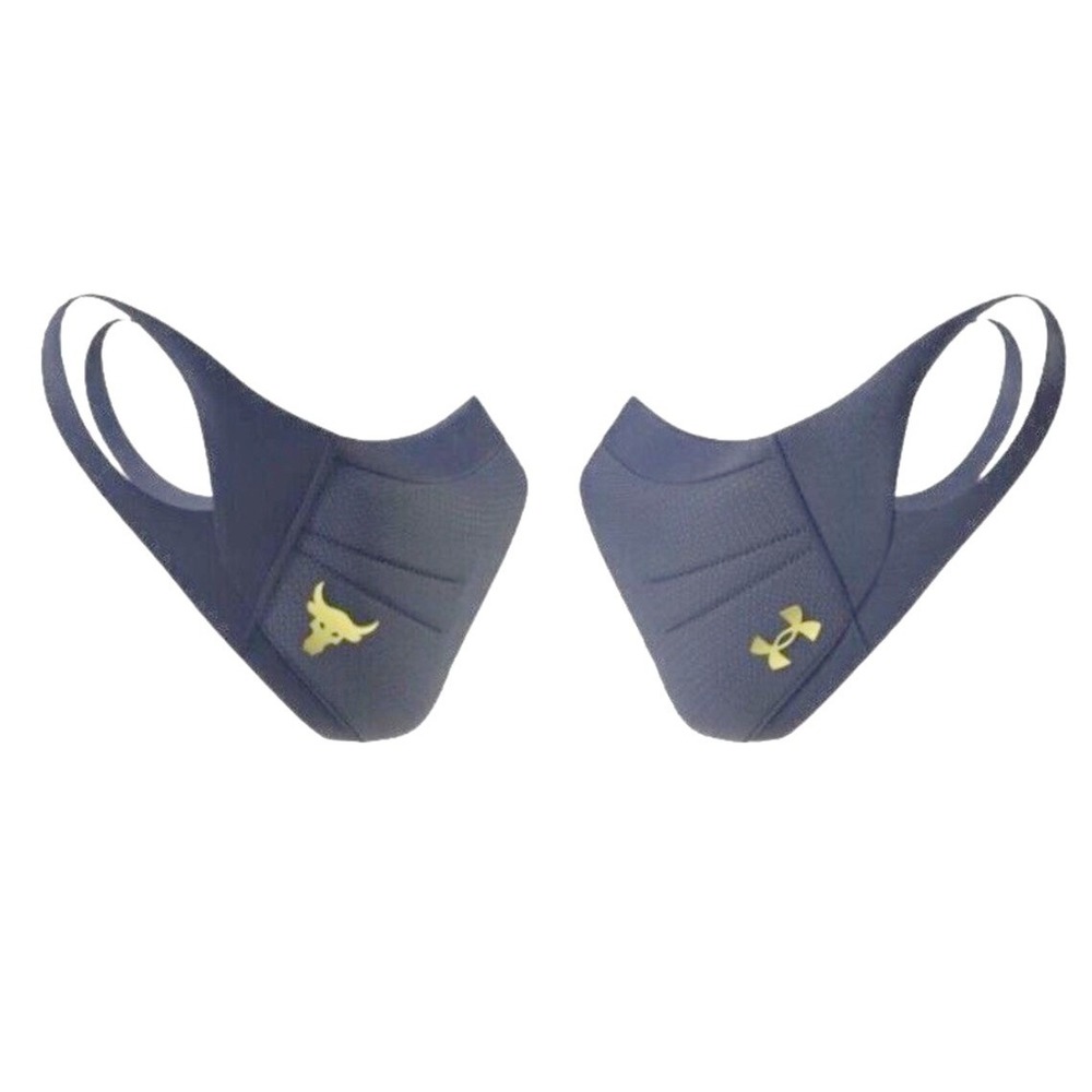 Under Armour Project Rock Sports Mask Academy Blue Gold LG/XL Dwayne Johnson - Picture 2 of 3